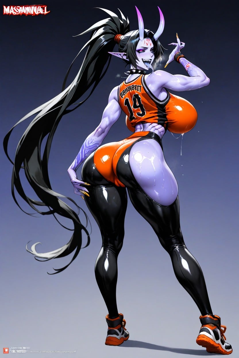 Front View, Herzha The Sucus, Highly Detailed Digital Artwork Hentai AI Porn