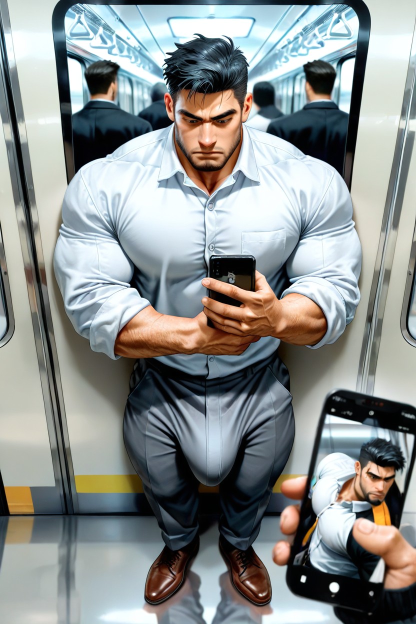 Bust Shot, Depth Of Field, Shirt Stretching AI Gay Porn