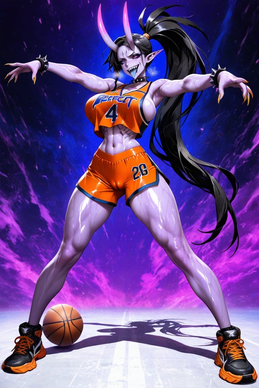 Camel Toe, Perfect Anatomy, Purple Skin Hentai AI Porn