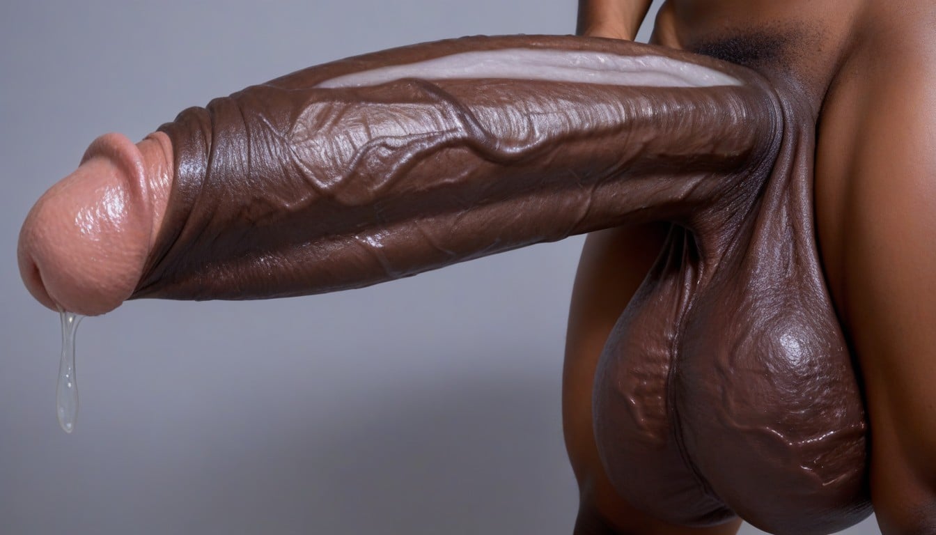 Close Up Of An Erect Penis With Enormous Veiny Testicles, Big Penis Hole, De Pie Porno IA