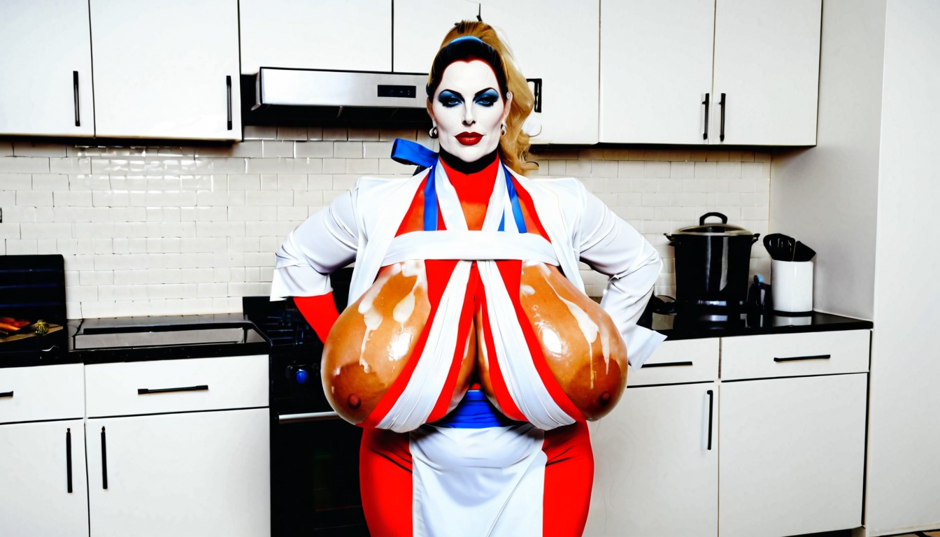 Cocina, Hyper Colossal Breasts, Cola De Caballo Porno IA