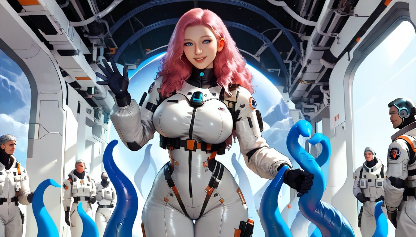 Solid Wallsmade Of Plates Of Steel, Spaceship, Blue Eyes Hentai AI Porn