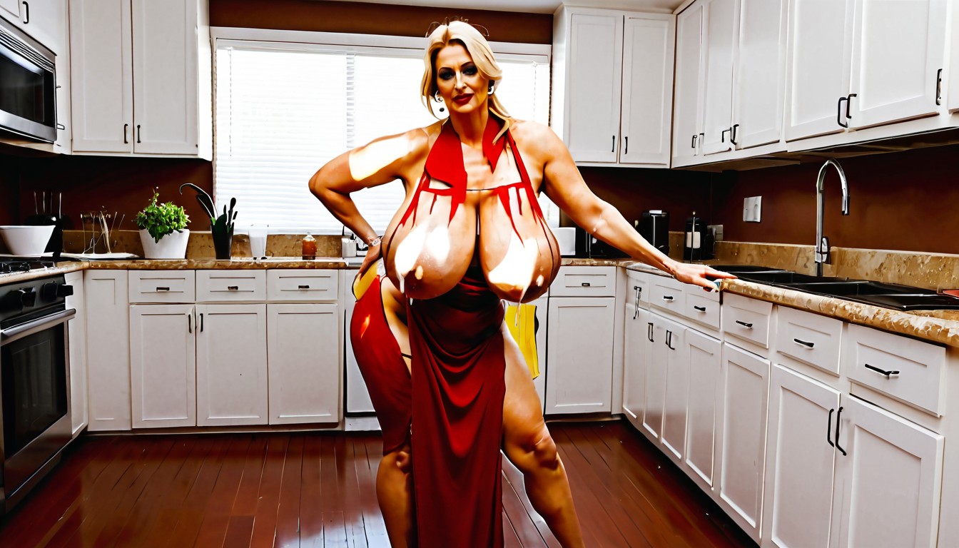 30+, Desnuda, Hyper Colossal Breasts Porno IA