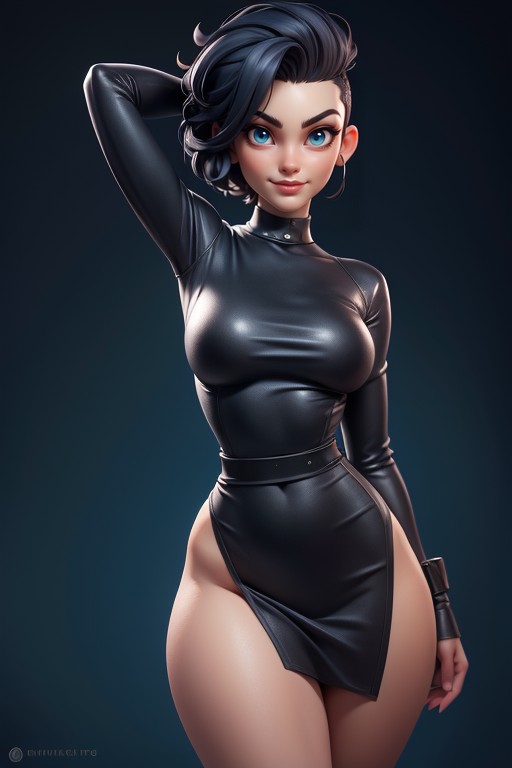 Pixie Cut, Sexy Smile, Correct Body Proportions Hentai AI Porn
