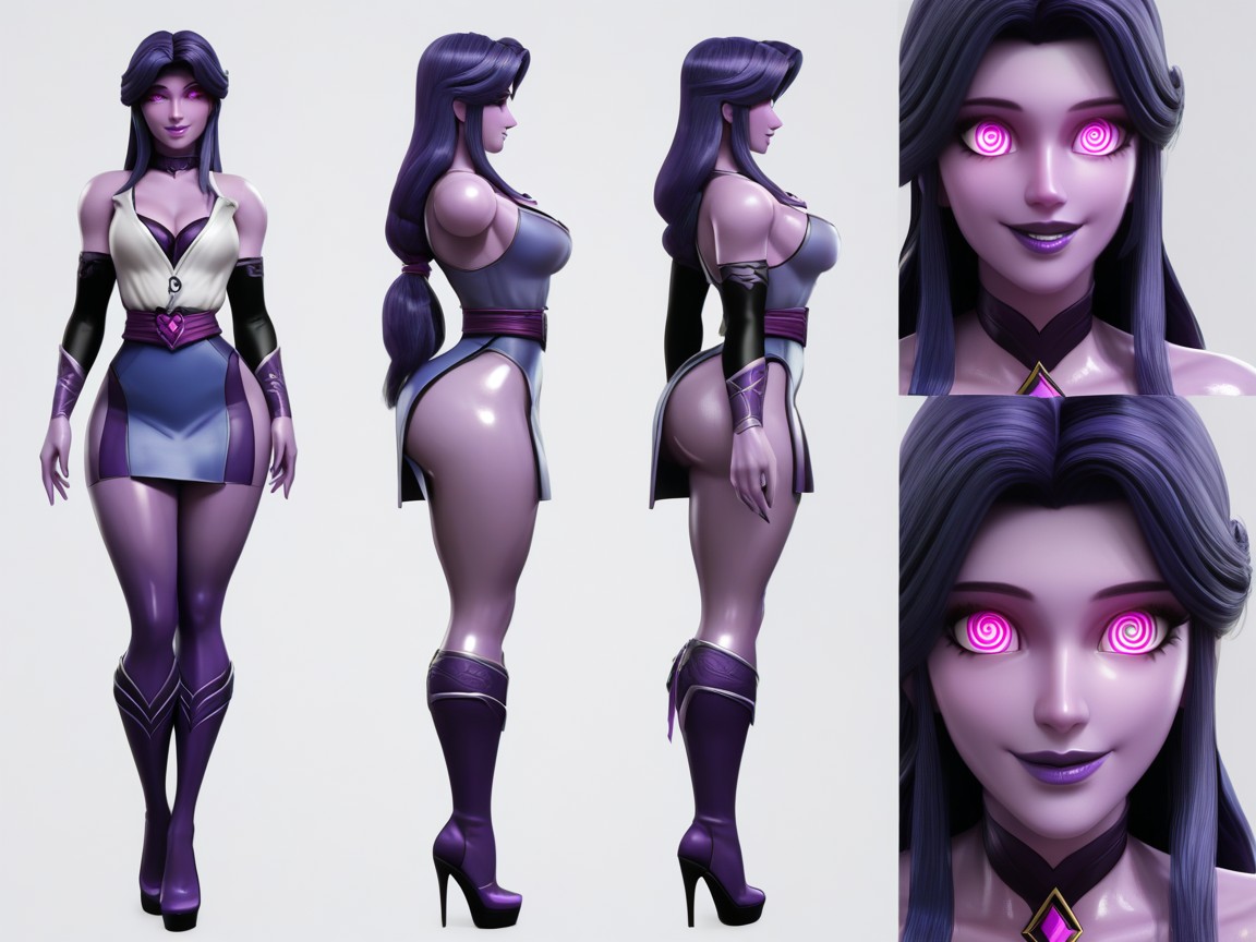 Large Cartoonish Eyes, Simple Background, Slutty Clothes Hentai AI Porn
