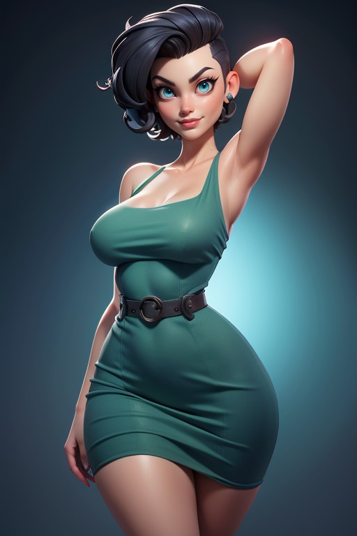 Curvy Hips, Tall Curvy And Thick With Perfect Proportions, Strapless Top Hentai AI Porn