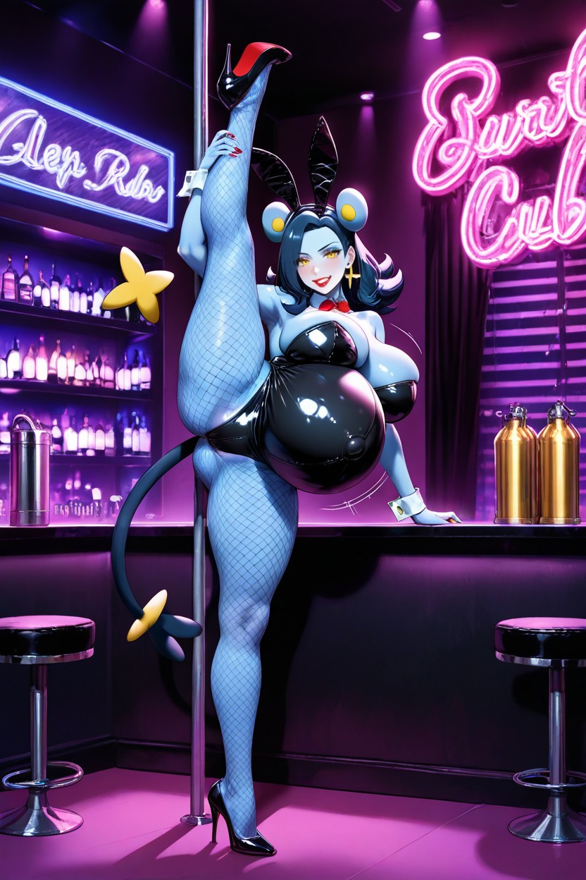 Strip Club, High Heels, Rounded Breast AI Porn