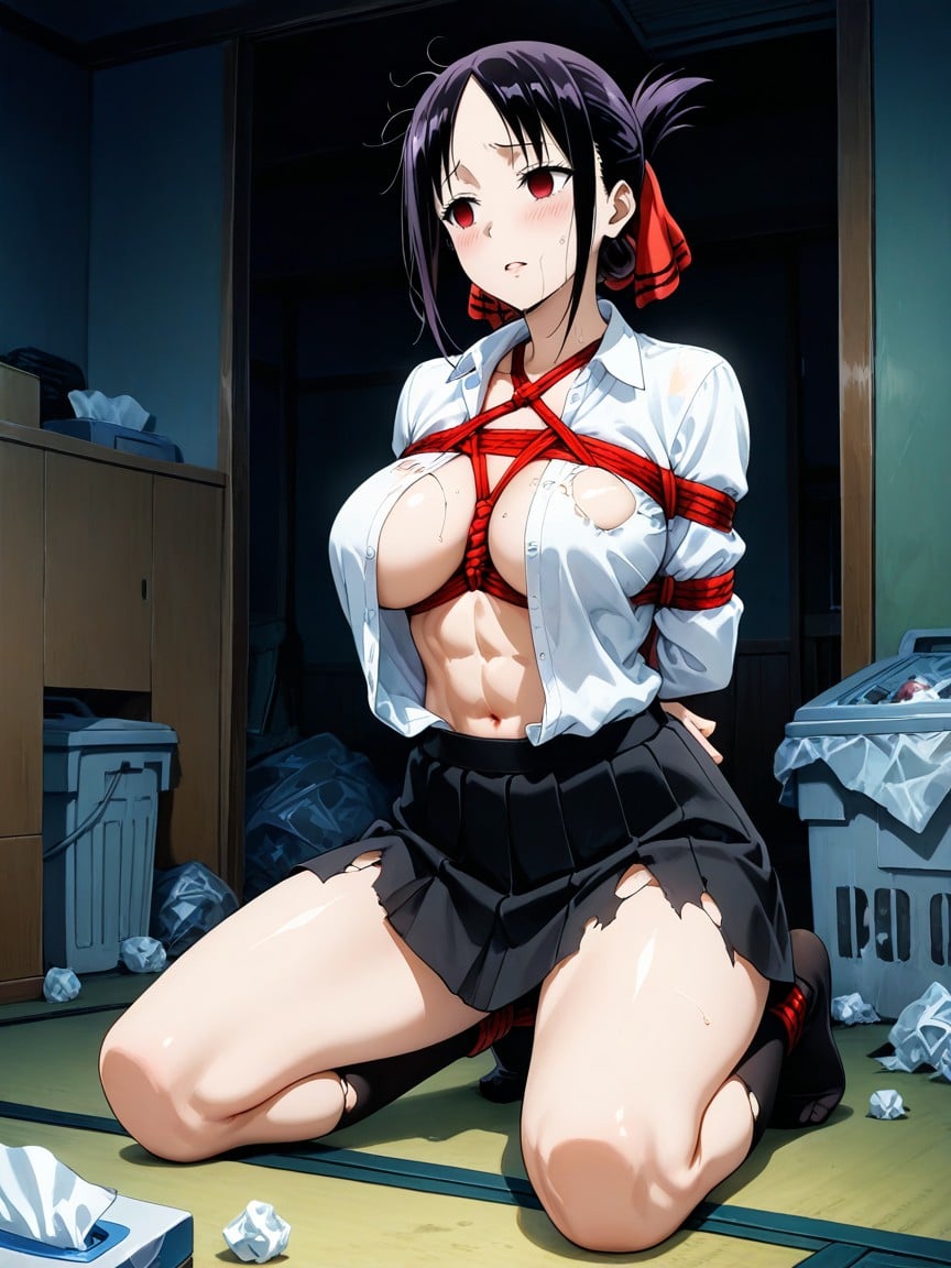 Torn Clothes, Detailed Face, Anime Style Hentai AI Porn