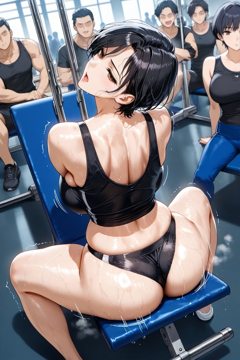Gym Black Panties, High Resolution, Tomboy Hentai AI Porn