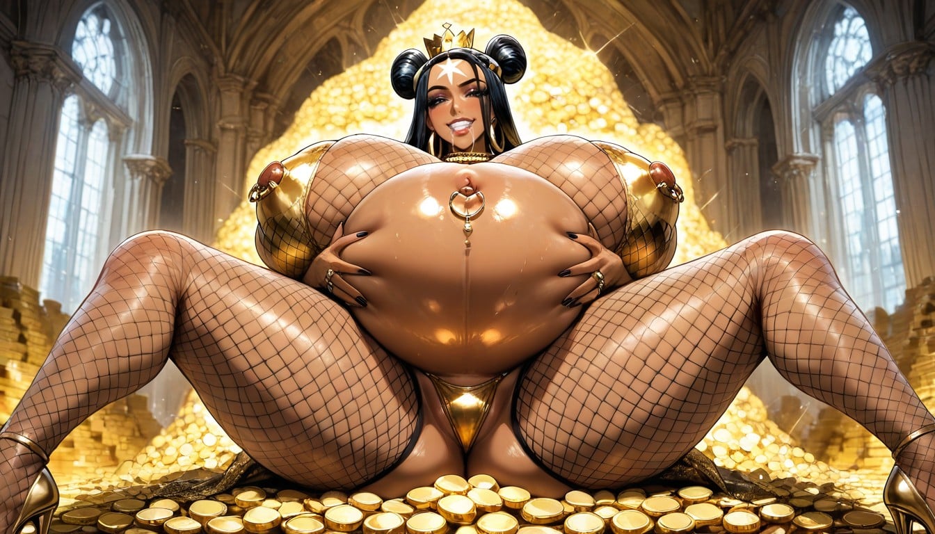 Legs Spread, Drooling, Treasury In The Palace Hentai AI Porn