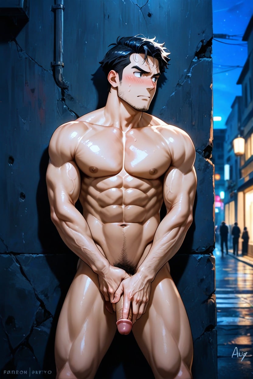 Showing Off, Hiding, Alone AI Gay Porn