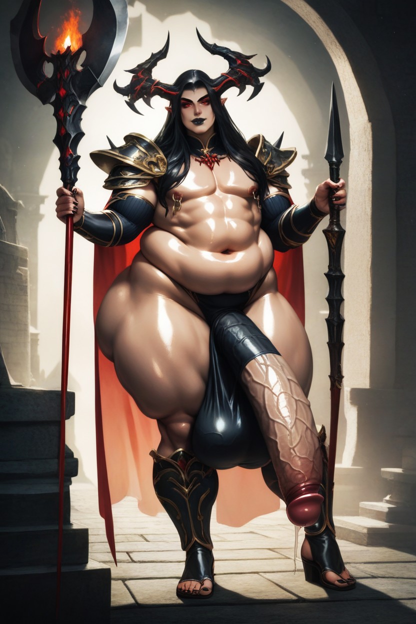 Hyper Penis Length, Shiny Skin, Nipple Rings Porno gay IA