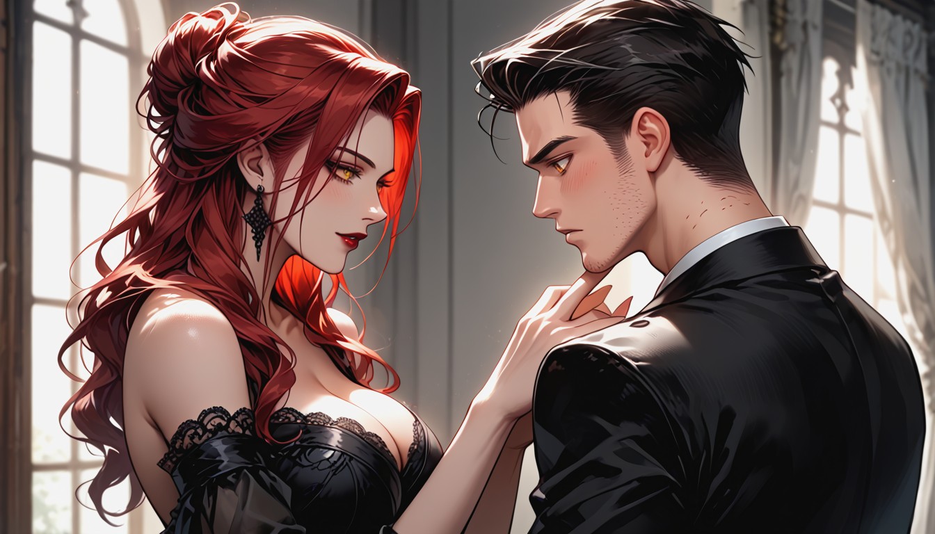 Commanding Posture, Duo, Warm Dim Reflections Hentai AI Porn