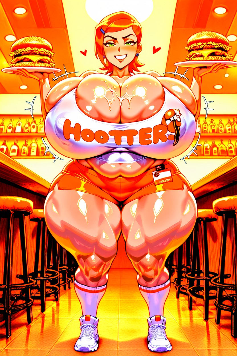 Big Phat Ass, Breasts Covering Torso, Large Fat Thighs AI Porn