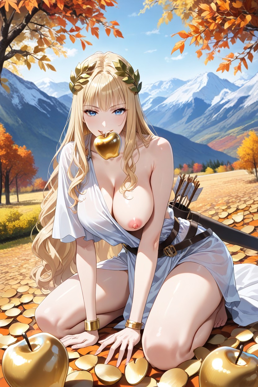 Large Blue Eyes, Day Time, Front View Hentai AI Porn