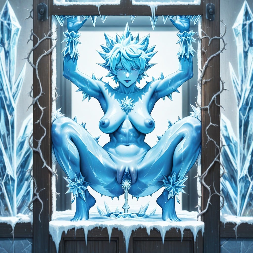 By Deep Grand, 25+, Ice Carving Ankles Buried Inside Locked Ice Gate Door Hentai AI Porn