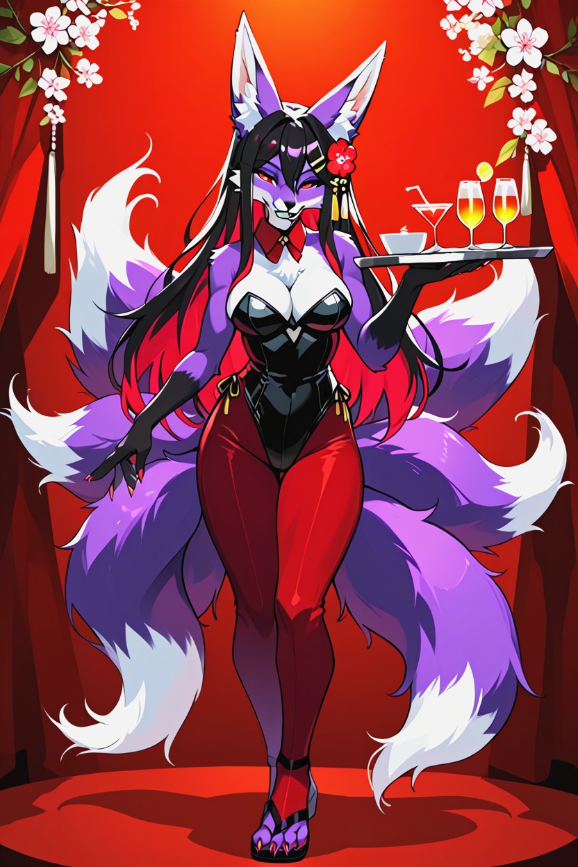 Black Hair, Очень Хитрый Взгляд, In An Expensive Room Furry AI Porn