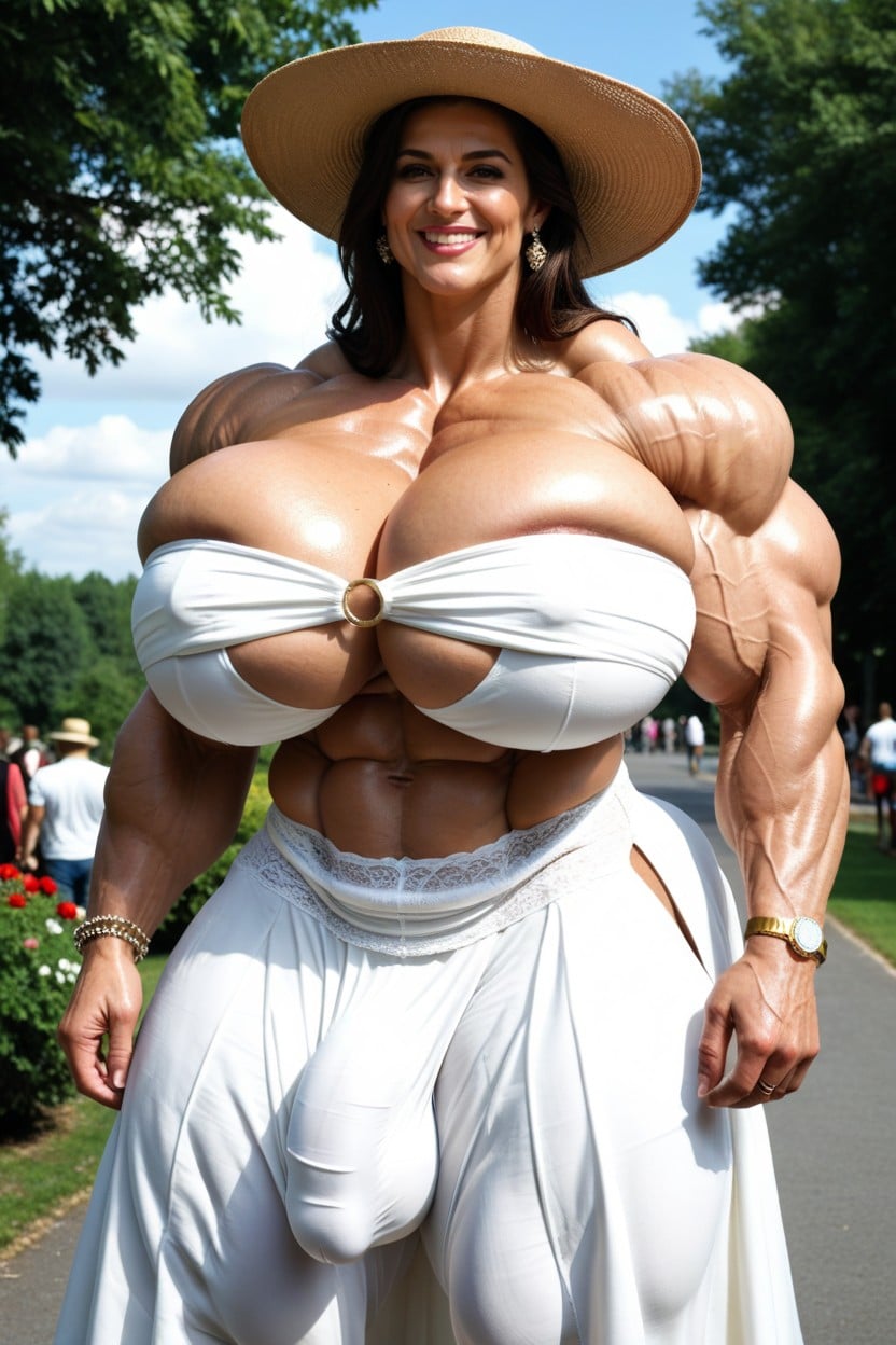 Huge Testicles Bulge, Hyper Gigantic Muscles, Muscular Female Shemale AI Porn