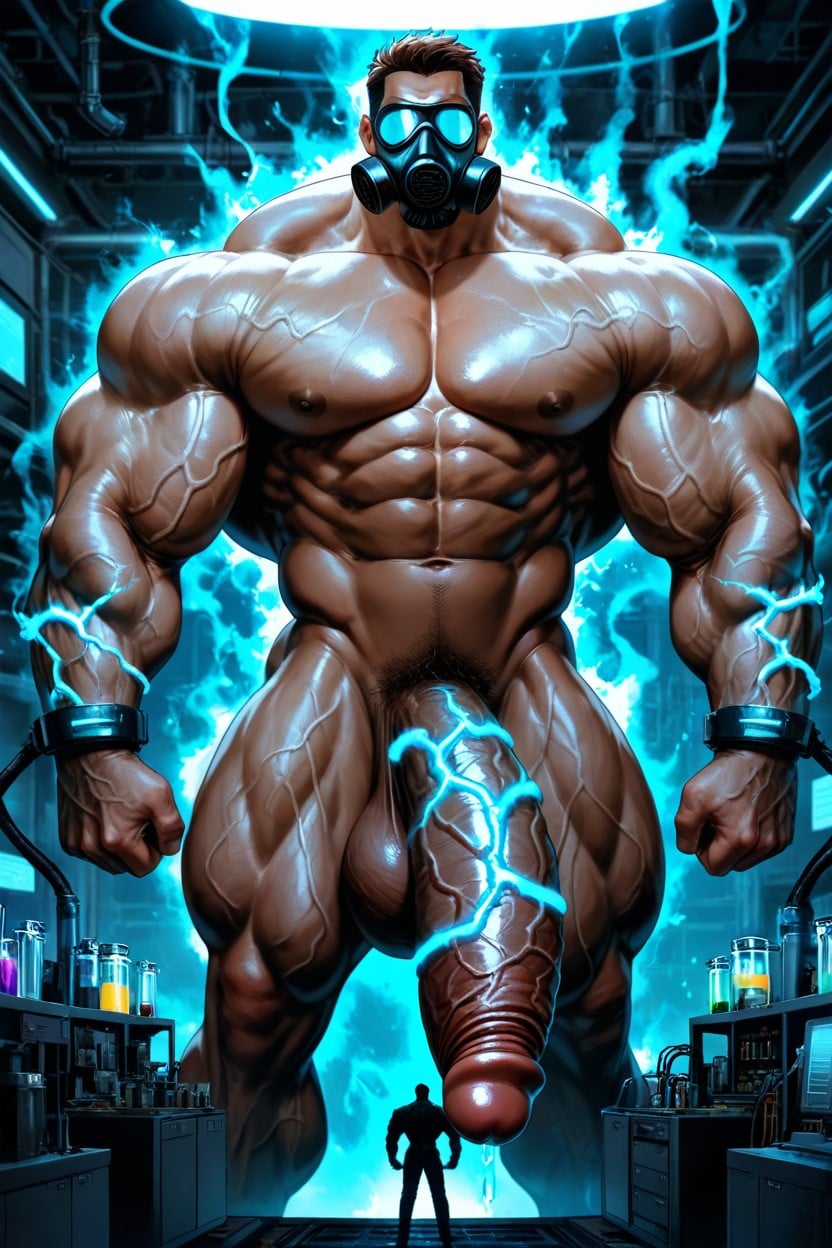 Front View, Huge Muscles, Brown Hair AI Gay Porn