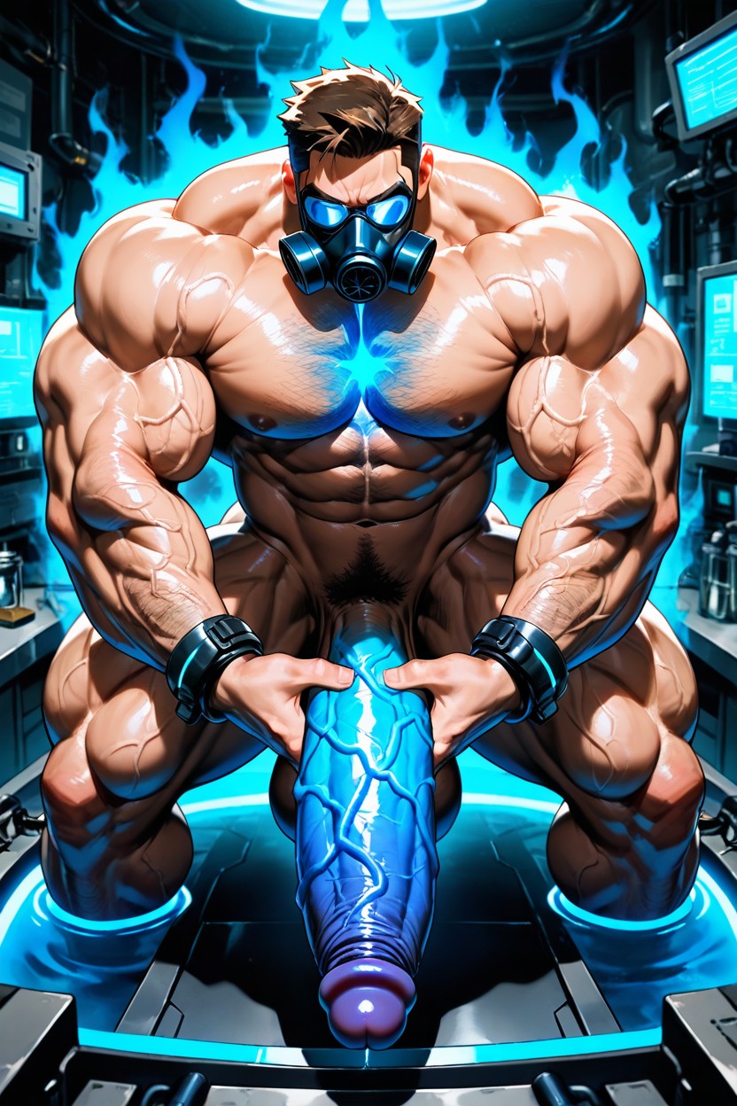Masturbation, Muscle Expansion, Bent Over AI Gay Porn