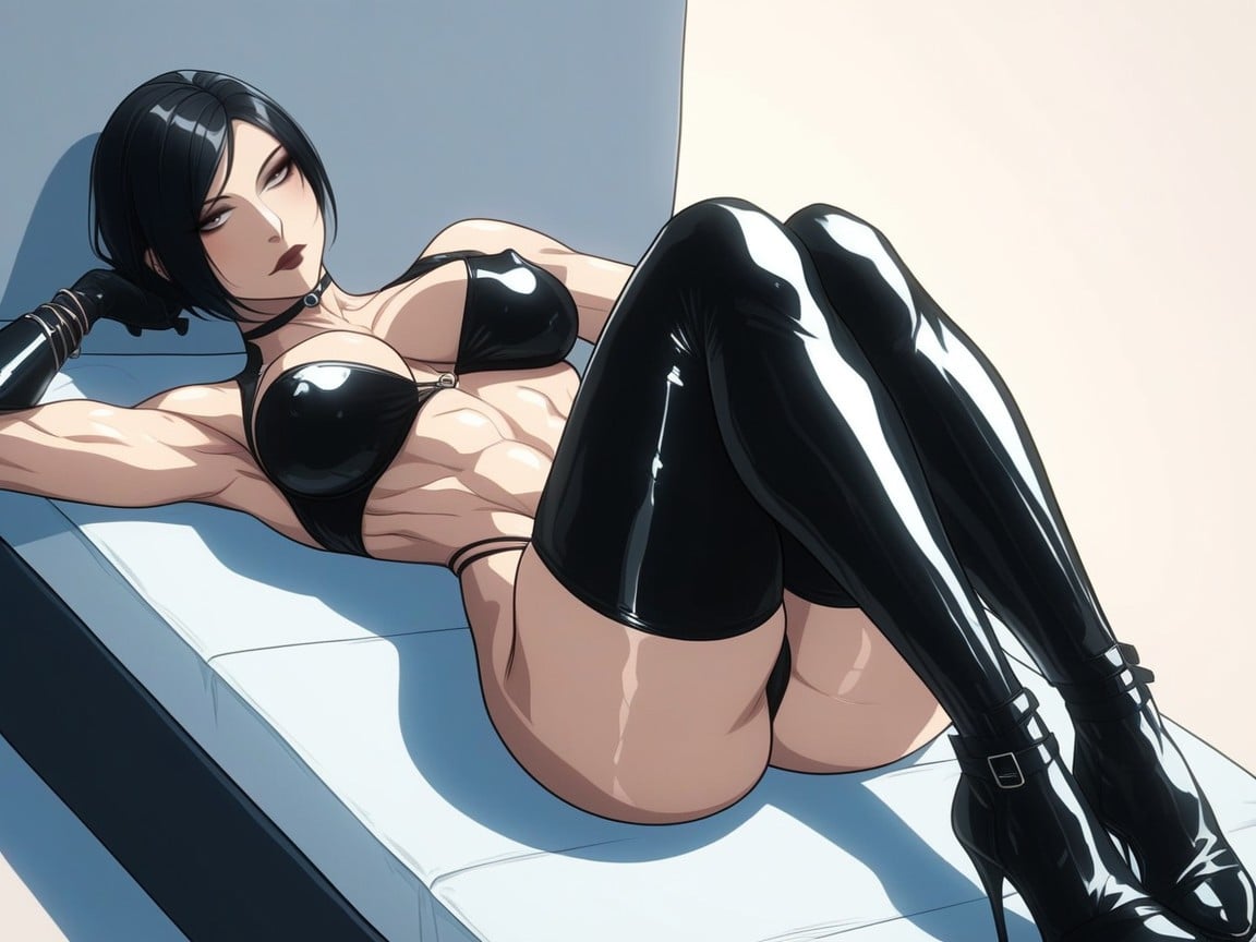 Very Pale Skin, Laying, Egirl AI Porn