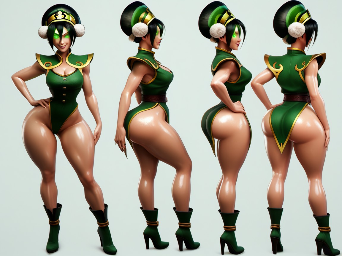 Oiled Skin, Toph Aged Up, Long Legs Hentai AI Porn