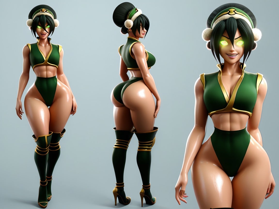 Thigh-high Heeled Boots, Toph Aged Up, Hypnosis Hentai AI Porn