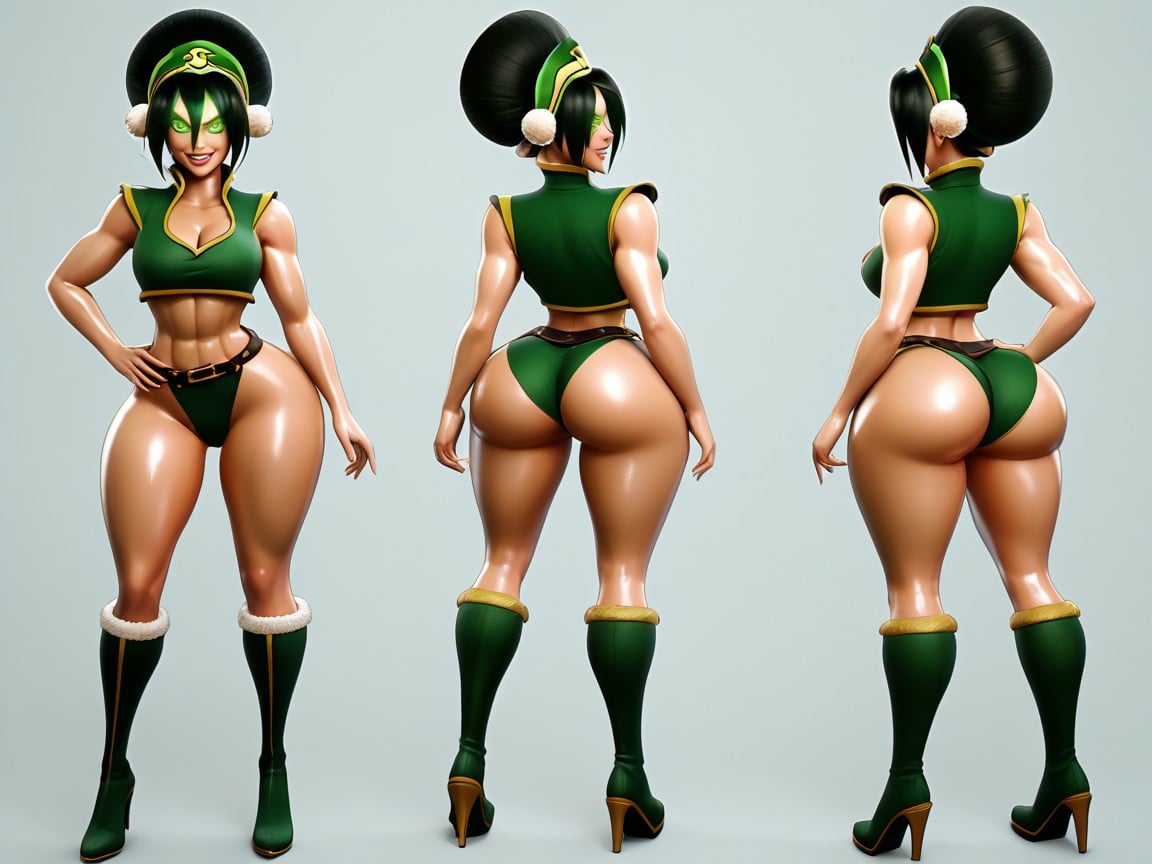 Oiled Skin, Sculpted Abs, Pale Skin Hentai AI Porn