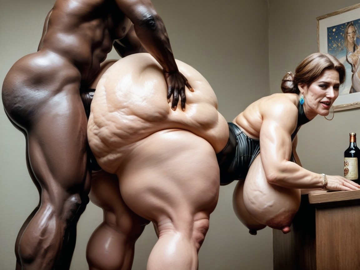 Interracial, 30+, Oiled Ass AI Porn