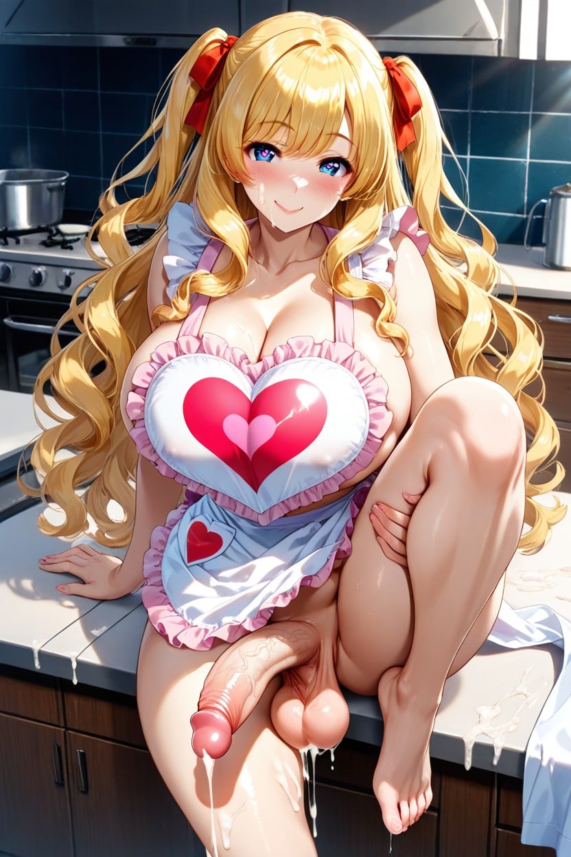 Grabbing Her Own Penis, Five Fingers, Natural Breasts Hentai AI Porn