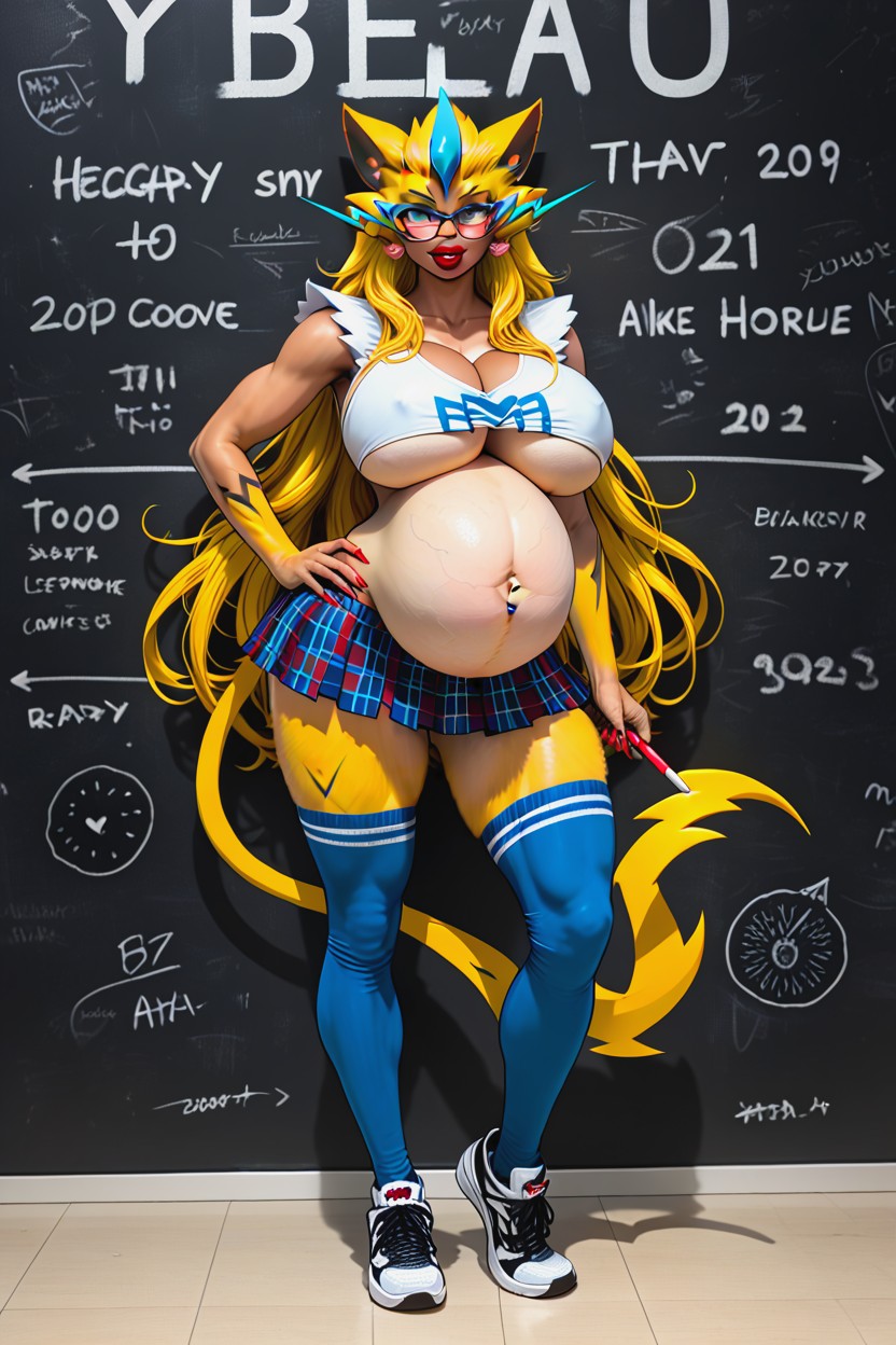 Extremely Heavily Pregnant, Clenched Teeth, Perfect Massive Rounded Belly Hentai AI Porn