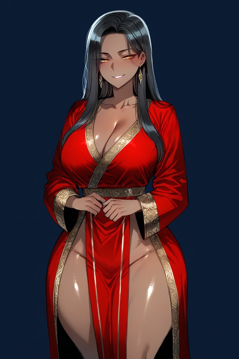 Naked, Empty Background, Half-closed Eyes Hentai AI Porn
