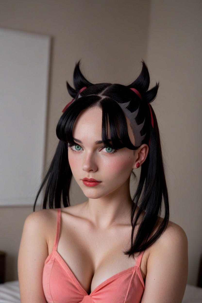 Large Eyes, Bedroom Background, 25+ AI Porn