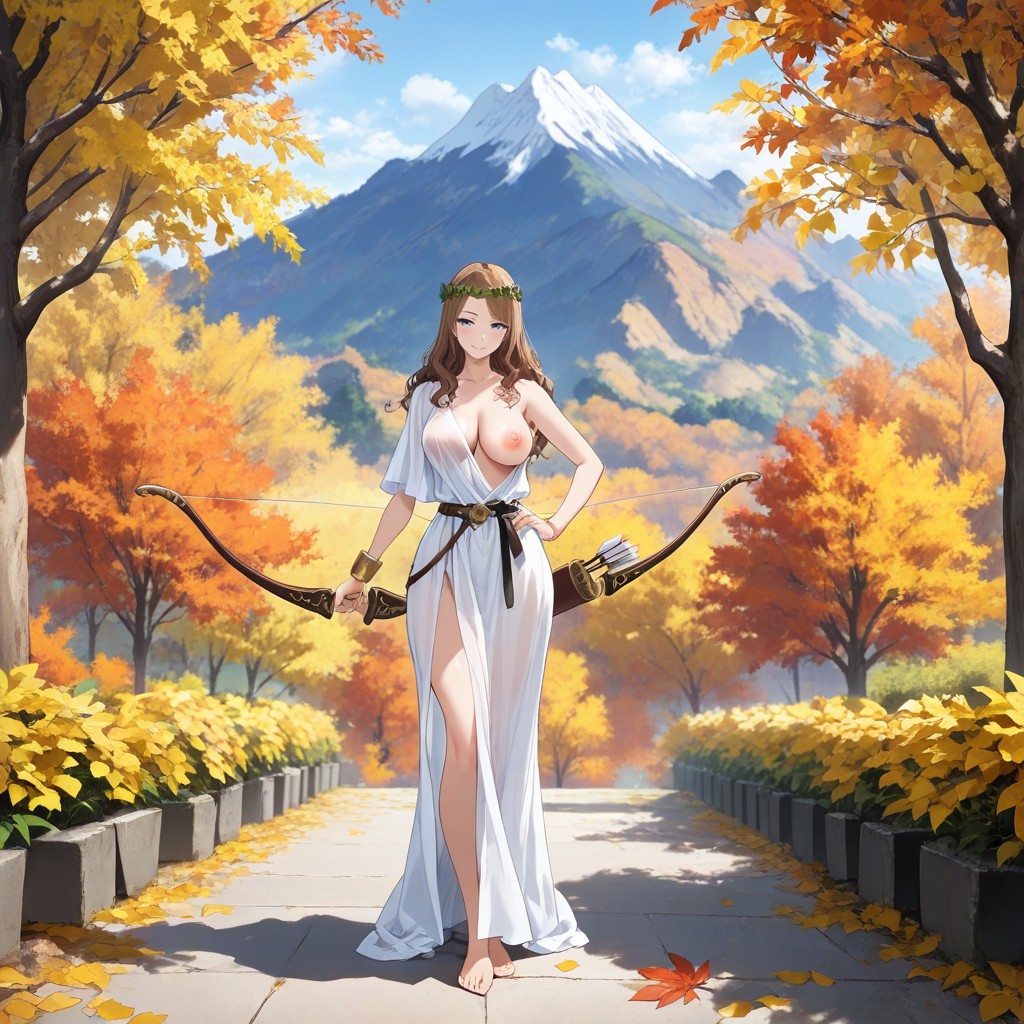 Bottom Up View, 18+, Many Leaves On The Ground Hentai AI Porn