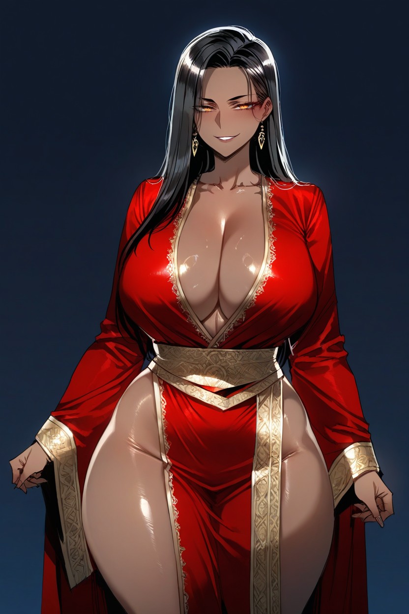 Smiling, Front View, Long Straight Hair Hentai AI Porn
