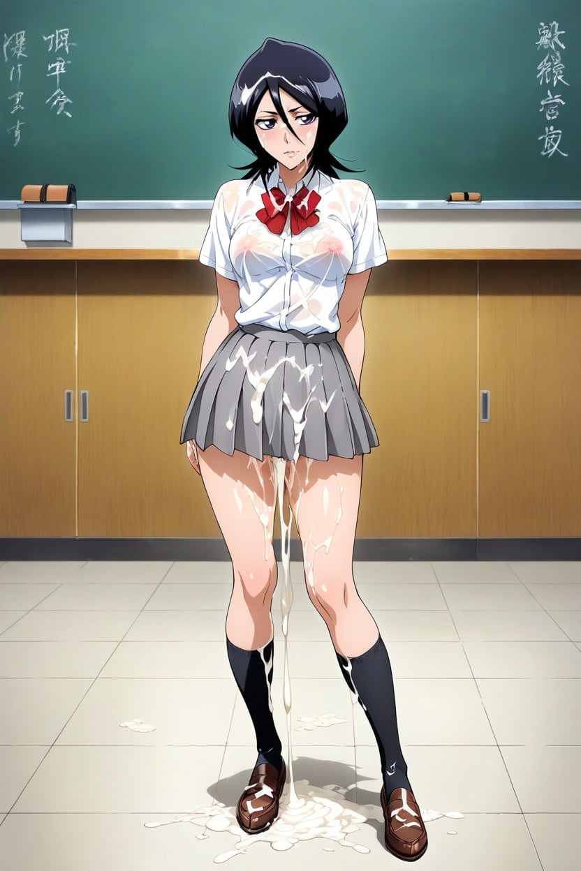 Cum String, Cum On Clothes, Front View Hentai AI Porn