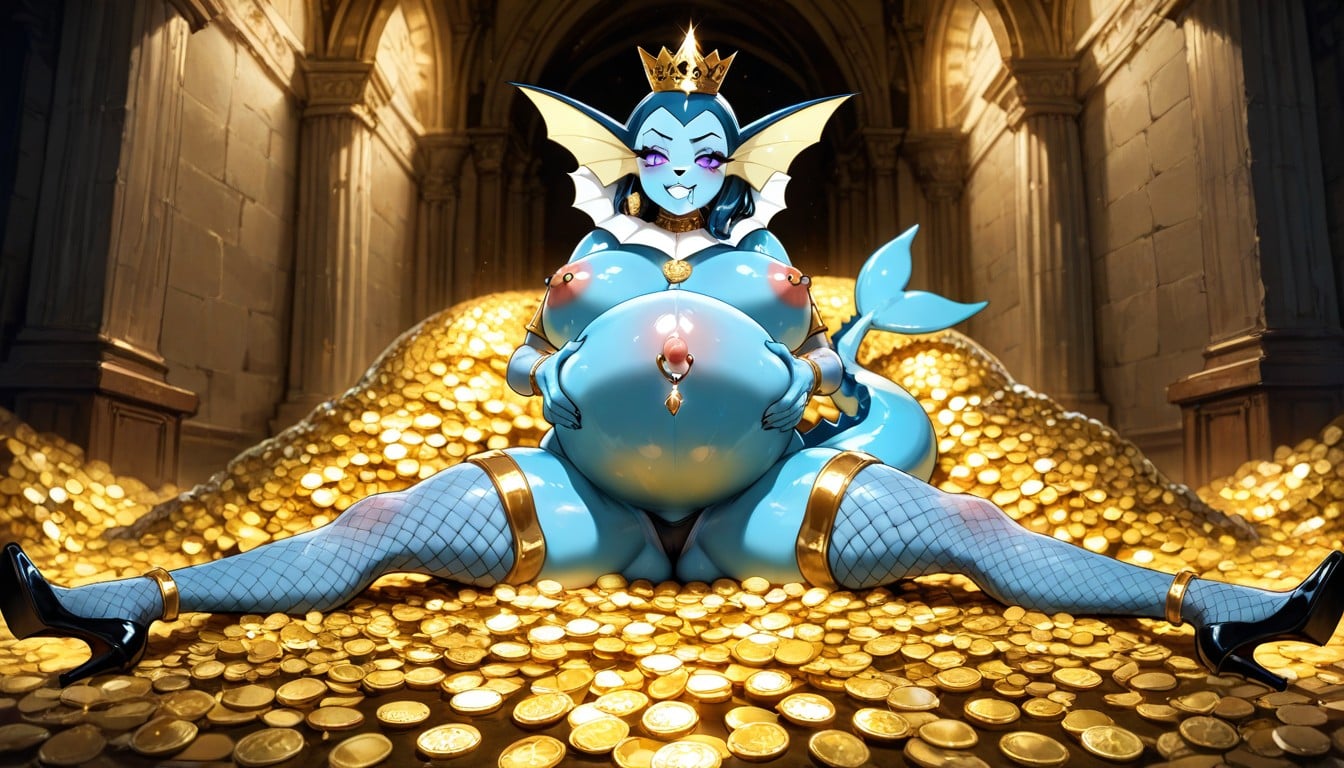Vaporeon Pokemon, Navel Piercing, Walls Of White Marble Hentai AI Porn
