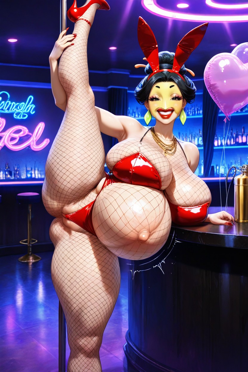Hdr, Stomach Bloated Like Balloon, Fishnet Bodystocking AI Porn