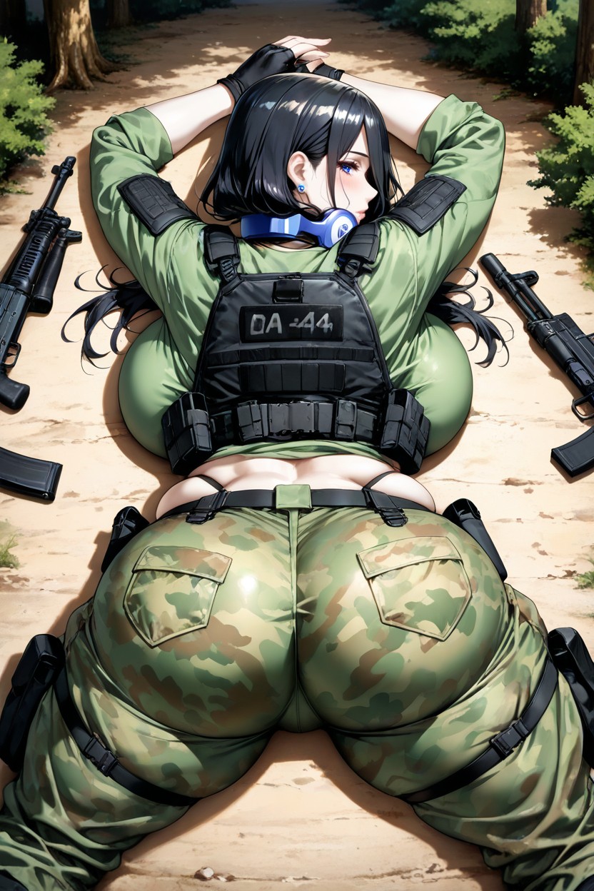 50+, Laying On Stomach, Long Hair Hentai IA