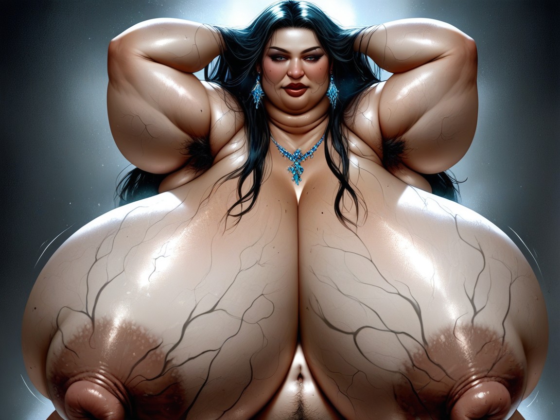 Increase Hanging Tits, Increase Breast Veins Visibility, Extremely Fat Thighs BBW AI Porn