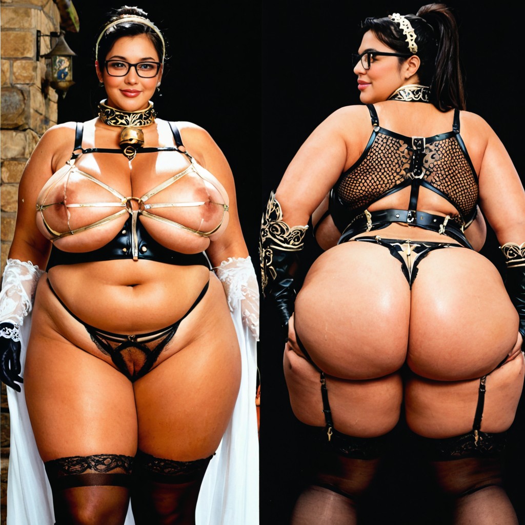 Very Tight Body Harness, Japanese, Front View BBW AI Porn