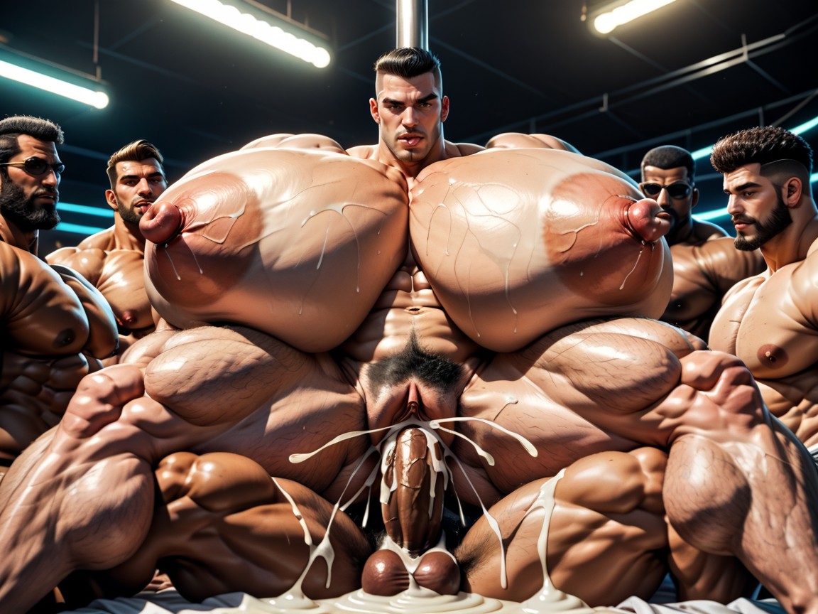 Naked, Front View, Hyper Bulky AI Porn