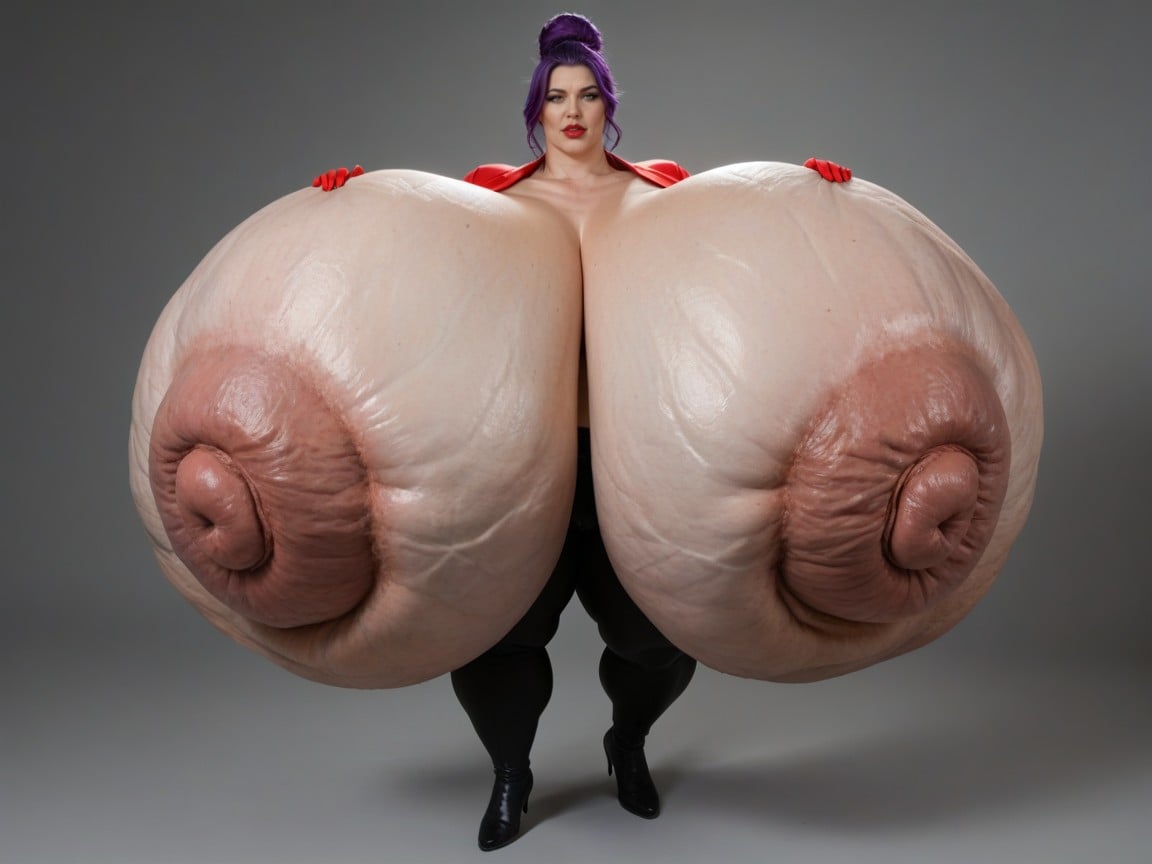 Hyper Celluite On Breasts, Hair Bun, Hyper Celluite On Breasts BBW AI Porn