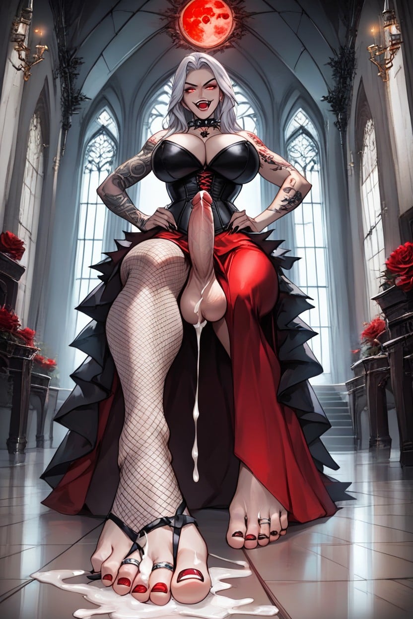 Floor Length Skirt, Looking At Viewer, Secondary Outfit Colour Black Hentai AI Porn