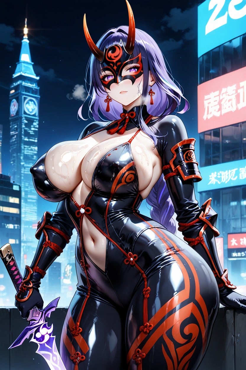 Perfect Waist, Evening Ball Mask, Thick Body Hentai AI Porn
