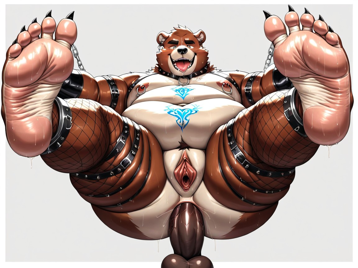 Horny, Big Feet, Massive Belly Furry AI Porn