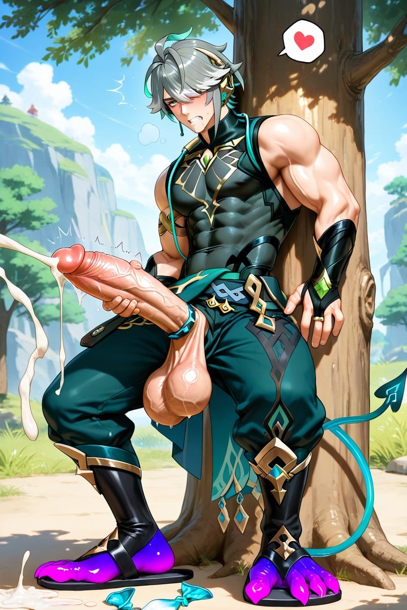 Demon Horns, Massive Balls, Jerking Off 게이 AI 포르노