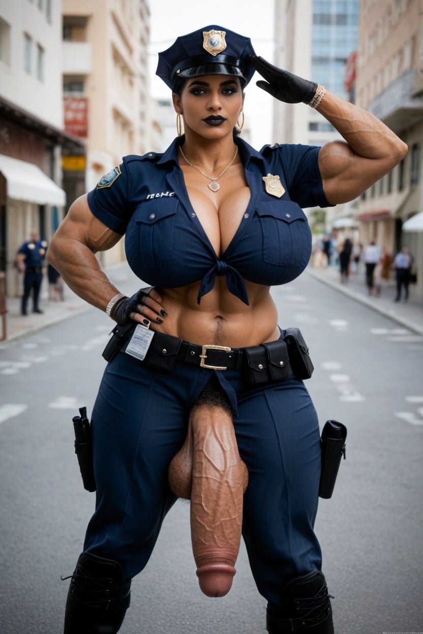 Girthy Cock, Black Hijab, African Shemale AI Porn