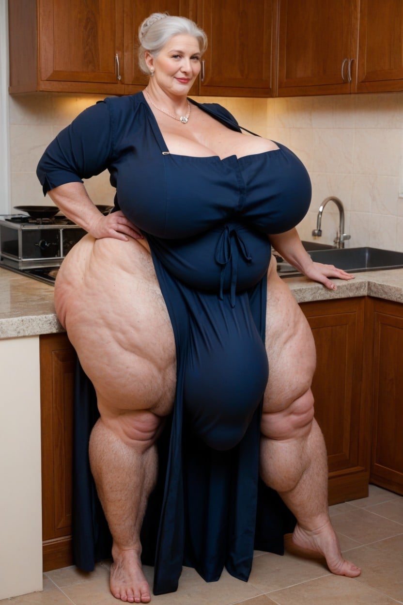 Hyper Wide Hips, Long Sleeves, Slick Hair AI Porn
