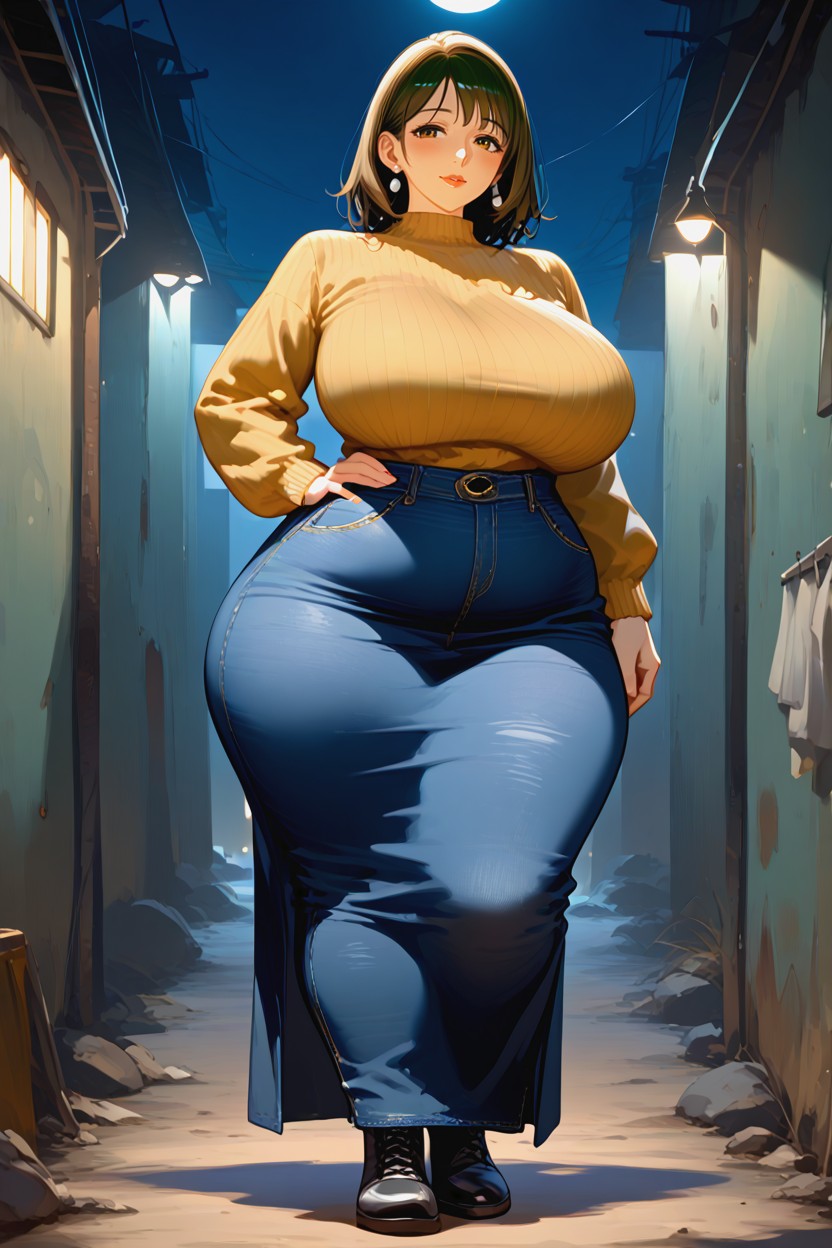Huge Chest, Elder Woman, Highly Detailed MILF AI Porn